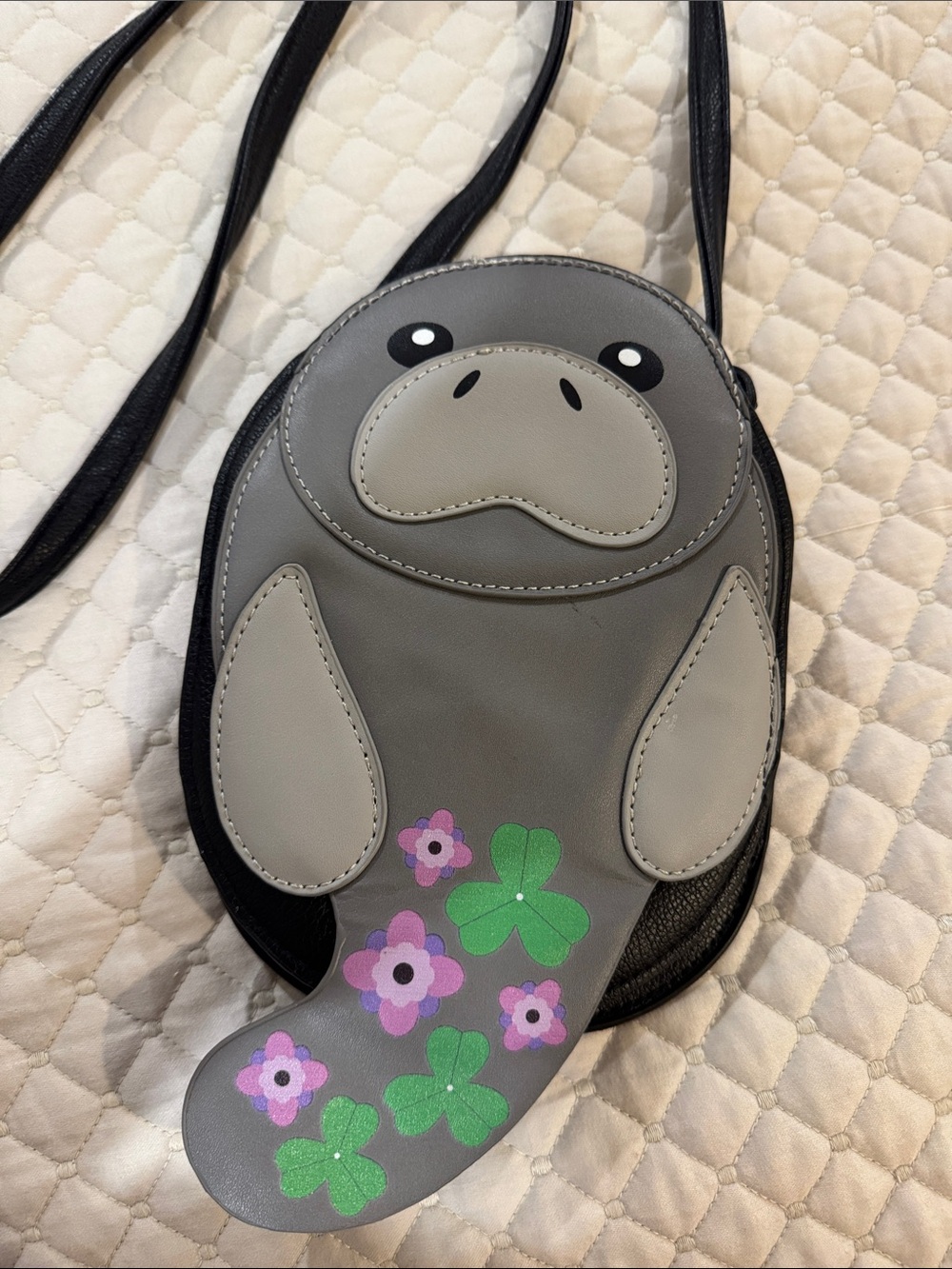 Sleepyville Critters Black Round Crossbody Bag